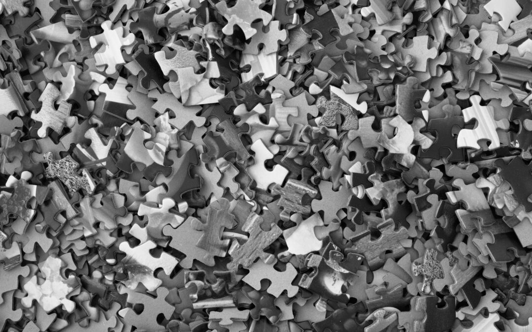 Black and White image of Jigsaw pieces